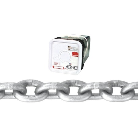 Campbell Chain & Fittings Campbell 1/4 in. Oval Link Carbon Steel Grade 43 High Test Chain 1/4 in. D X 100 ft. L 184416